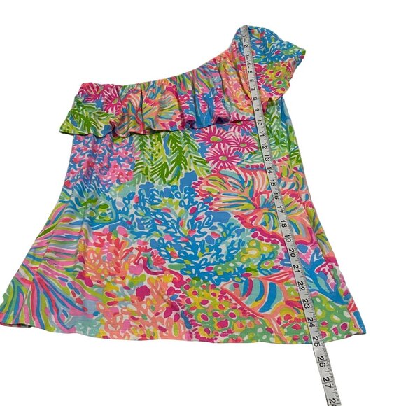 Lilly Pulitzer Neveah One Shoulder Blouse in Lovers Coral Size S - Picture 7 of 7